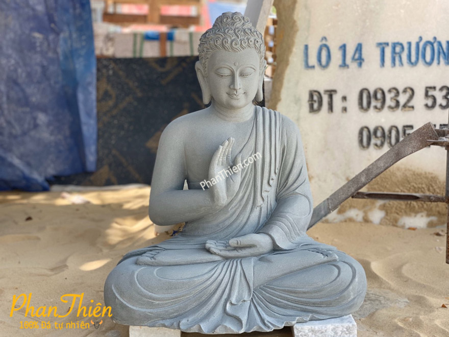 Tượng Phật Thích Ca Ngồi Không Đế Đá Sa Thạch (TC-26)