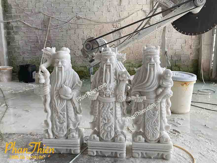 Tượng Phúc Lộc Thọ bằng đá tự nhiên - PLT-4