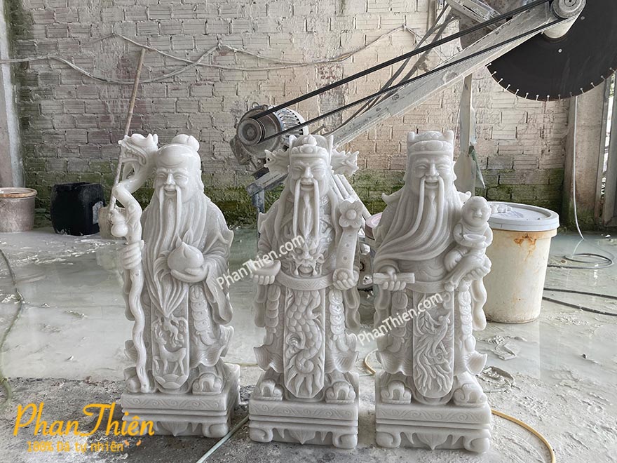 Tượng Phúc Lộc Thọ bằng đá tự nhiên - PLT-4