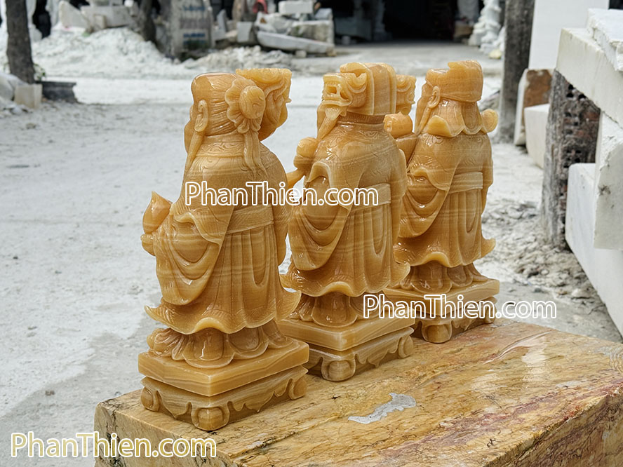 Tượng Phúc Lộc Thọ bằng đá ngọc Hoàng Long VIP - PLT-5