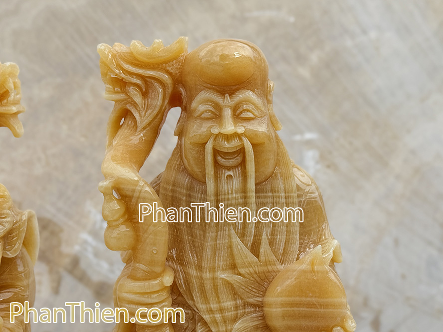 Tượng Phúc Lộc Thọ bằng đá ngọc Hoàng Long VIP - PLT-5