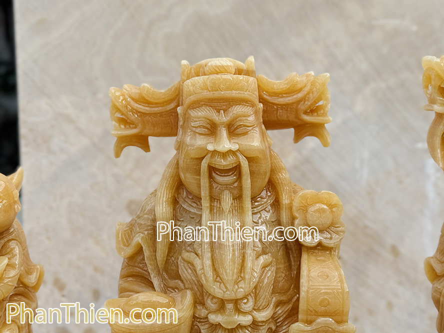 Tượng Phúc Lộc Thọ bằng đá ngọc Hoàng Long VIP - PLT-5