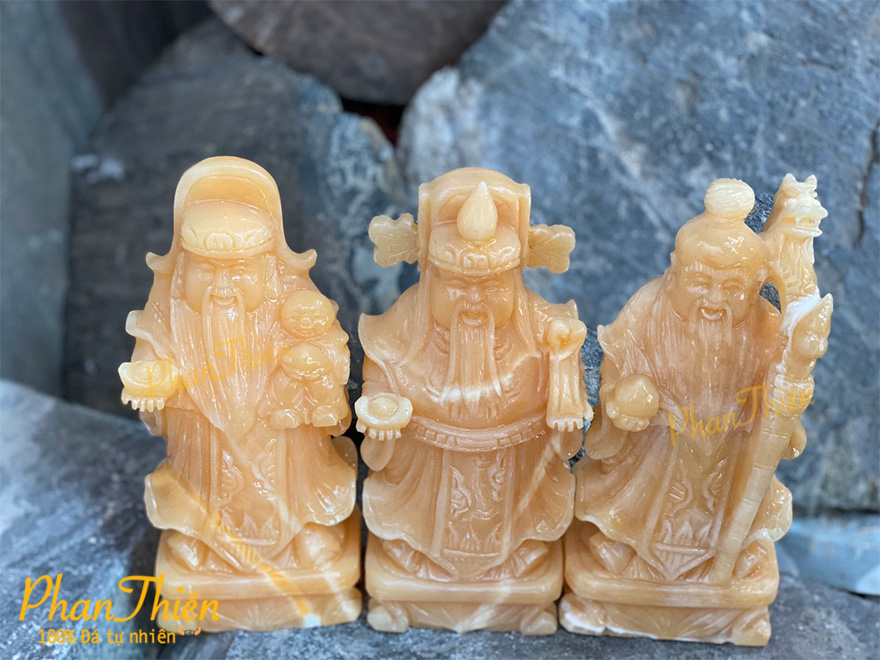 Tượng Phúc Lộc Thọ bằng Đá Ngọc Hoàng Long (PLT-01)