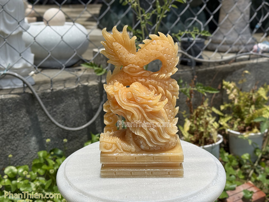 Tượng Rồng bằng đá ngọc Hoàng Long (RONG-15)