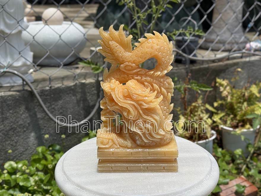 Tượng Rồng bằng đá ngọc Hoàng Long (RONG-15)