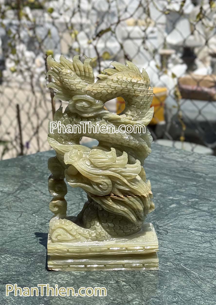 Tượng Rồng đá onyx ngọc xanh - RONG-16B