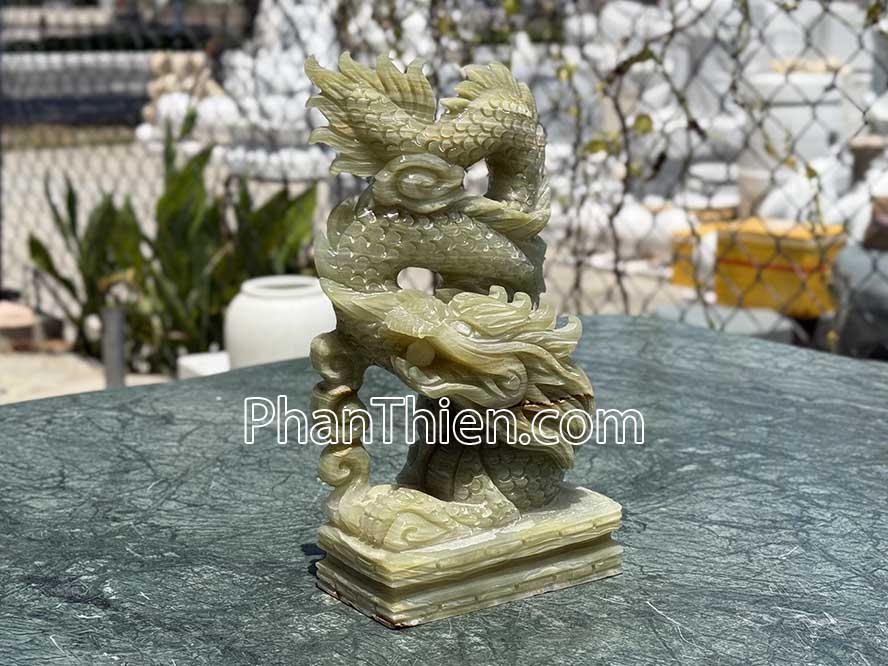 Tượng Rồng đá onyx ngọc xanh - RONG-16B