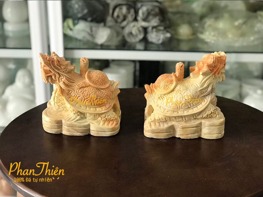 Tượng Rùa bằng Đá Cẩm Thạch Cà Rốt Tự Nhiên (RUA-01)