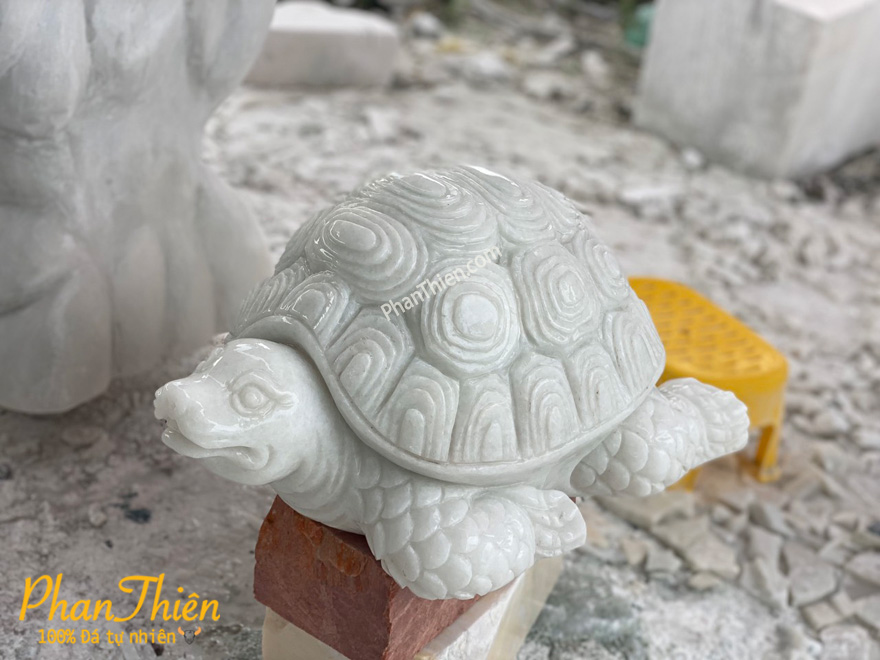 Tượng Rùa Đá Cẩm Thạch Trắng (LQ-07)