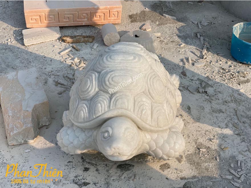 Tượng Rùa Đá Cẩm Thạch Trắng (LQ-07)