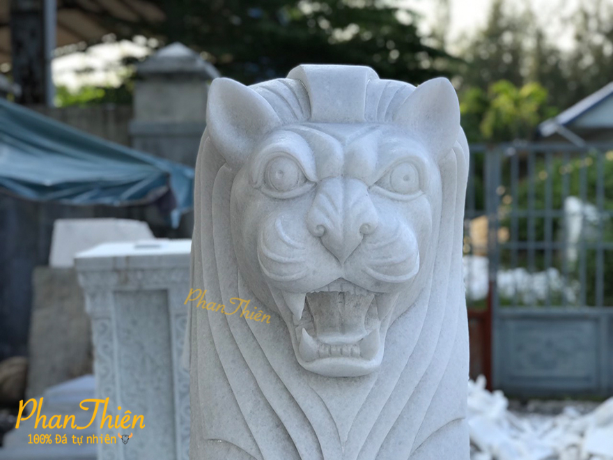 Sư Tử Biển Singapore bằng Đá Cẩm Thạch Trắng Tự Nhiên (STB-01)