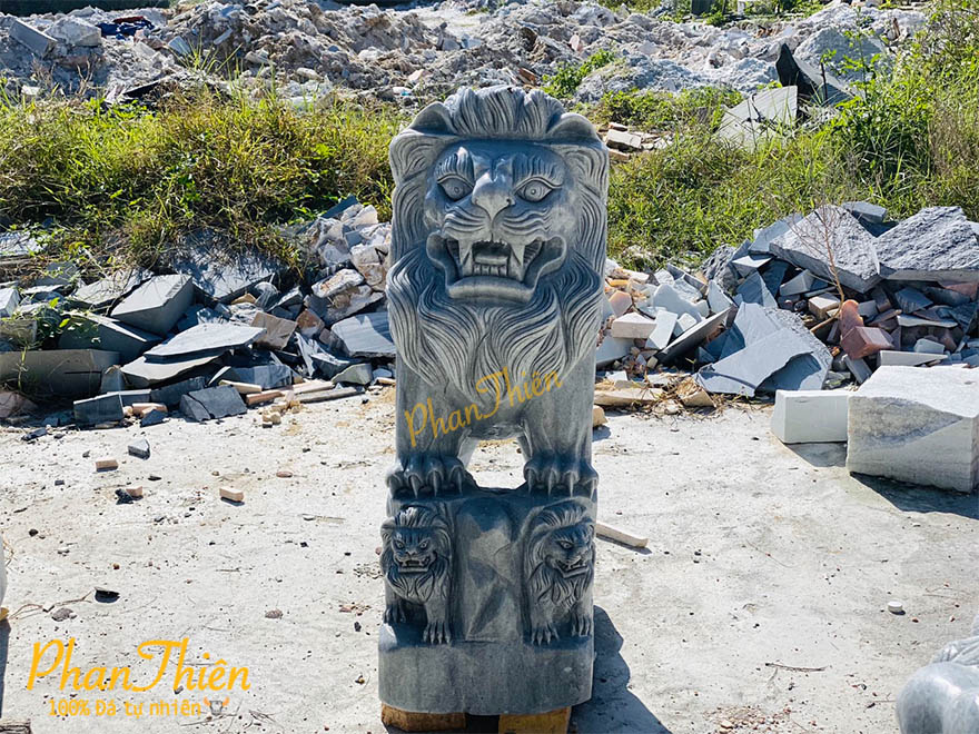 Tượng Sư Tử Đá Cẩm Thạch Xám (ST-08)