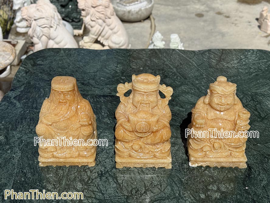 Tượng Thần Tài Thổ Địa Thần Tiền đá ngọc Hoàng Long 20cm - TD-15