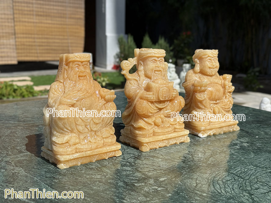 Tượng Thần Tài Thổ Địa Thần Tiền đá ngọc Hoàng Long 20cm - TD-15