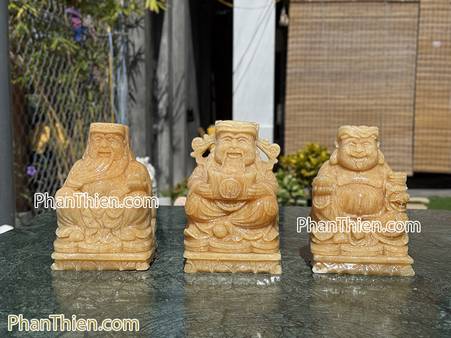 Tượng Thần Tài Thổ Địa Thần Tiền đá ngọc Hoàng Long 20cm - TD-15