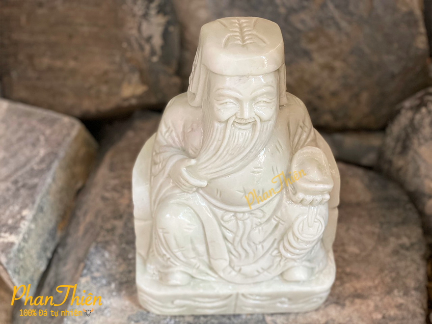 Tượng Thần Tài Ông Địa Đá Cẩm Thạch Xanh (TD-02)