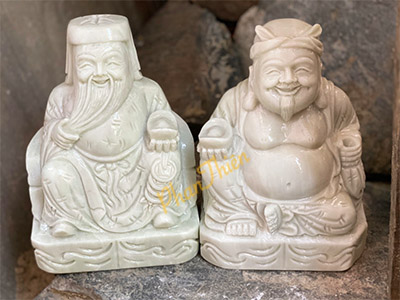 Tượng Thần Tài Ông Địa Đá Cẩm Thạch Xanh (TD-02)