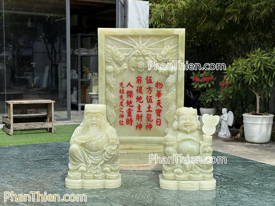 Bộ Tượng Thần Tài Ông Địa và Bài vị 48cm - TD-24
