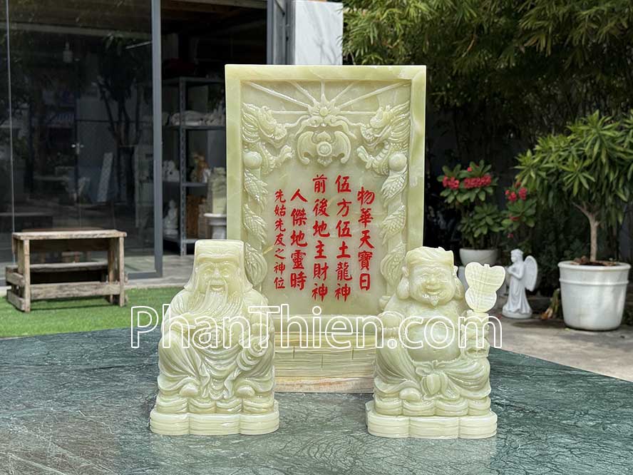 Bộ Tượng Thần Tài Ông Địa và Bài vị 48cm - TD-24