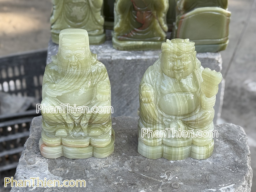 Tượng Thần Tài Thổ Địa bằng đá ngọc xanh onyx - TD-6
