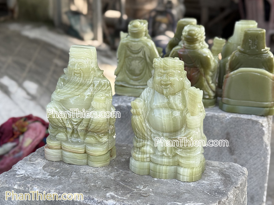 Tượng Thần Tài Thổ Địa bằng đá ngọc xanh onyx - TD-6