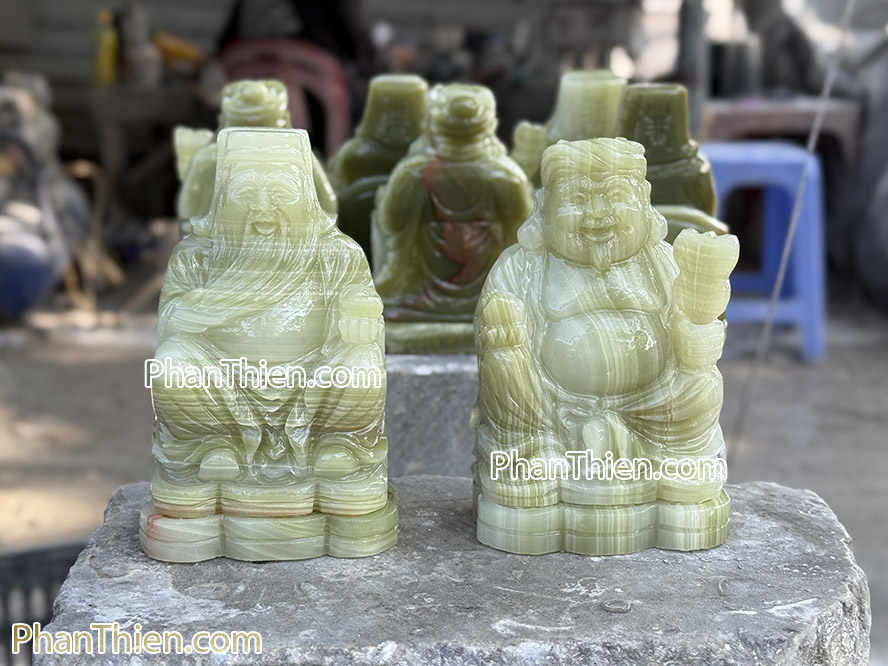 Tượng Thần Tài Thổ Địa bằng đá ngọc xanh onyx - TD-6