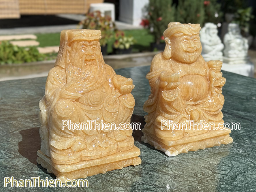 Tượng Thần Tài Thổ Địa bằng đá ngọc Hoàng Long VIP - TD-05