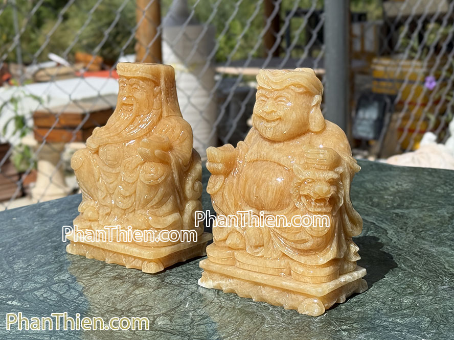 Tượng Thần Tài Thổ Địa bằng đá ngọc Hoàng Long VIP - TD-05