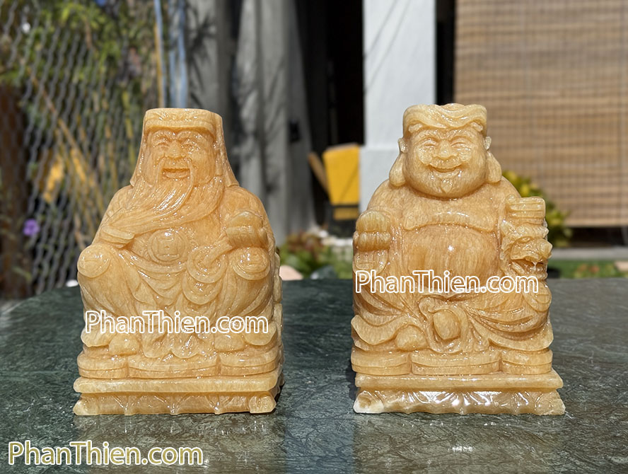 Tượng Thần Tài Thổ Địa bằng đá ngọc Hoàng Long VIP - TD-05