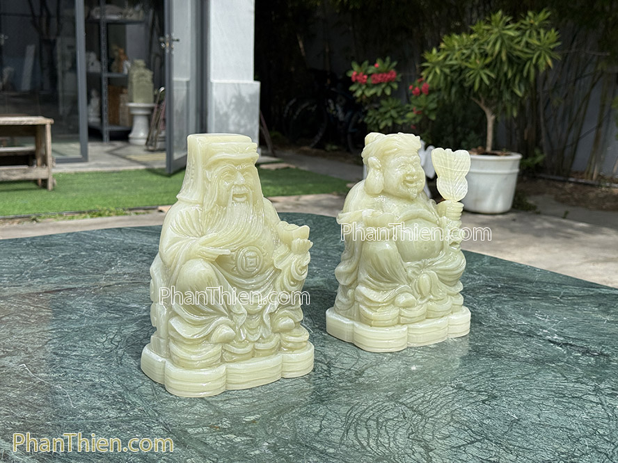 Tượng Thần Tài Thổ Địa bằng đá ngọc xanh onyx - TD-22
