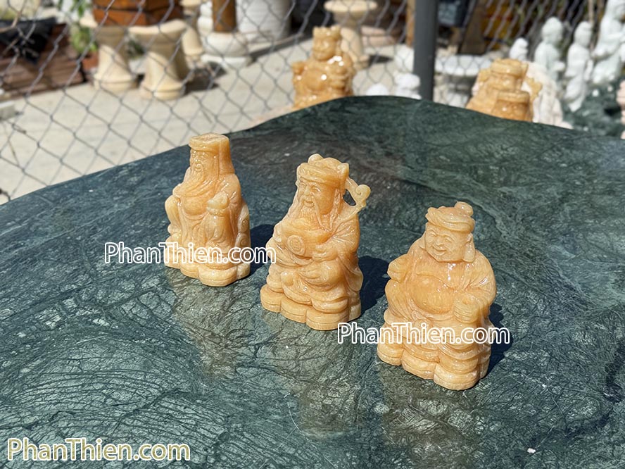 Tượng Thần Tài Ông Địa Thần Tiền đá ngọc Hoàng Long 12cm - TD-9