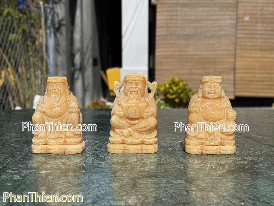 Tượng Thần Tài Ông Địa Thần Tiền đá ngọc Hoàng Long 12cm - TD-9