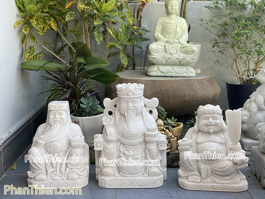 Tượng Thần Tài Thổ Địa Thần Tiền bằng đá 25cm - TD-21