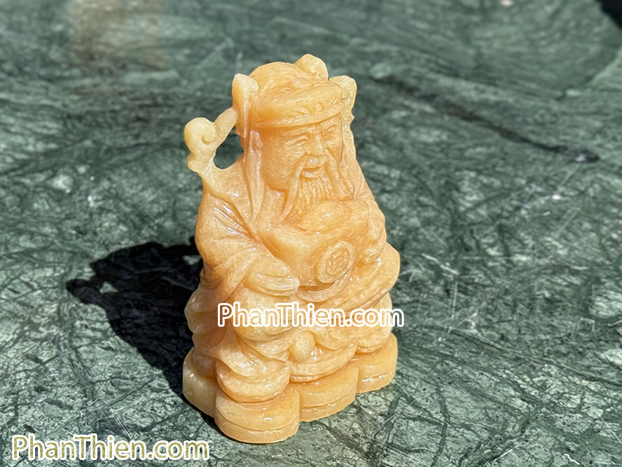 Tượng Thần Tiền bằng đá ngọc Hoàng Long 12cm - TD-11