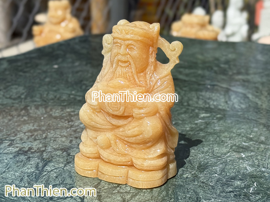 Tượng Thần Tiền bằng đá ngọc Hoàng Long 12cm - TD-11