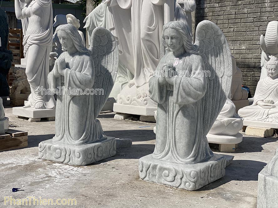 Tượng Thiên Thần Quỳ Gối bằng đá - TTCG-15B