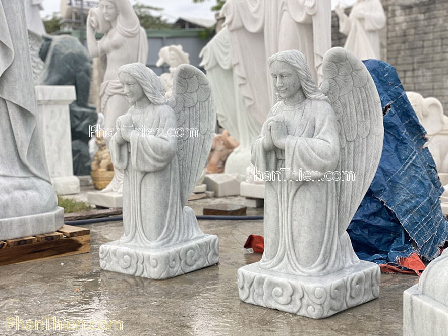 Tượng Thiên Thần Quỳ Gối bằng đá - TTCG-15B