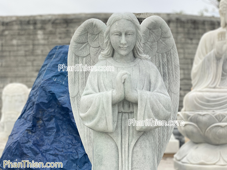 Tượng Thiên Thần Quỳ Gối bằng đá - TTCG-15B