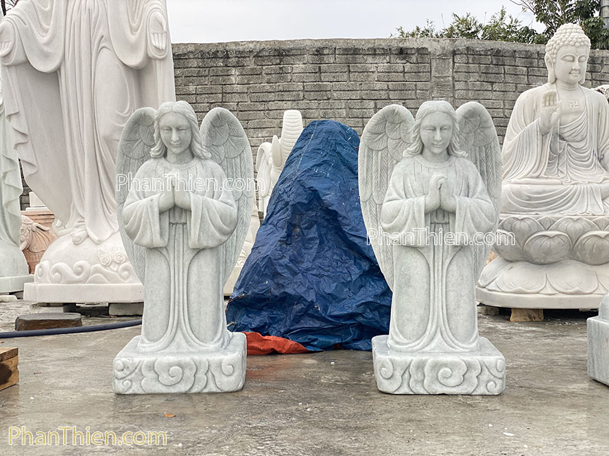 Tượng Thiên Thần Quỳ Gối bằng đá - TTCG-15B
