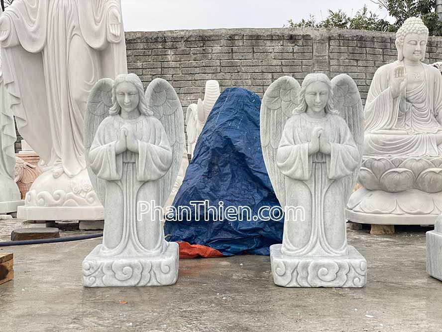 Tượng Thiên Thần Quỳ Gối bằng đá - TTCG-15B