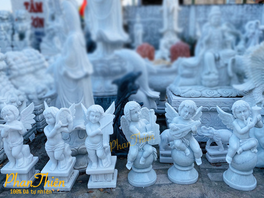 Tượng Thiên Thần Đá Cẩm Thạch Trắng (TTH-01)