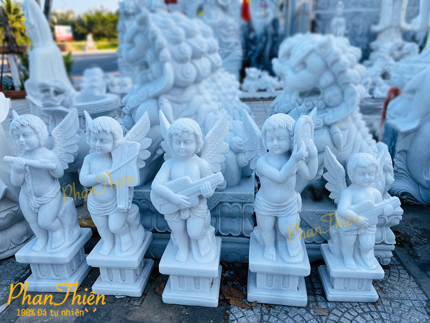 Tượng Thiên Thần Đá Cẩm Thạch Trắng (TTH-01)
