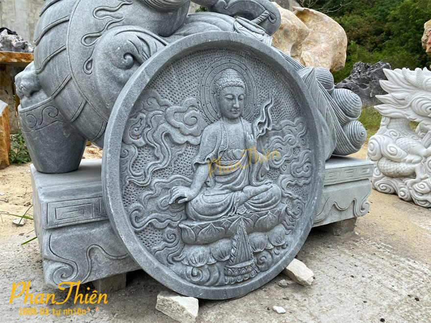 Tranh Tượng Thích Ca Đá Cẩm Thạch Đen (TC-12)