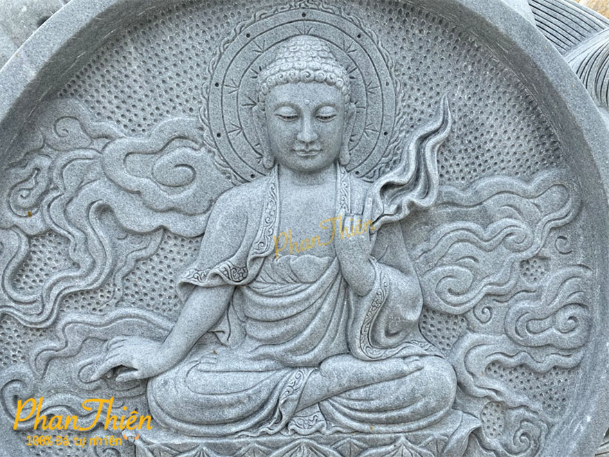 Tranh Tượng Thích Ca Đá Cẩm Thạch Đen (TC-12)