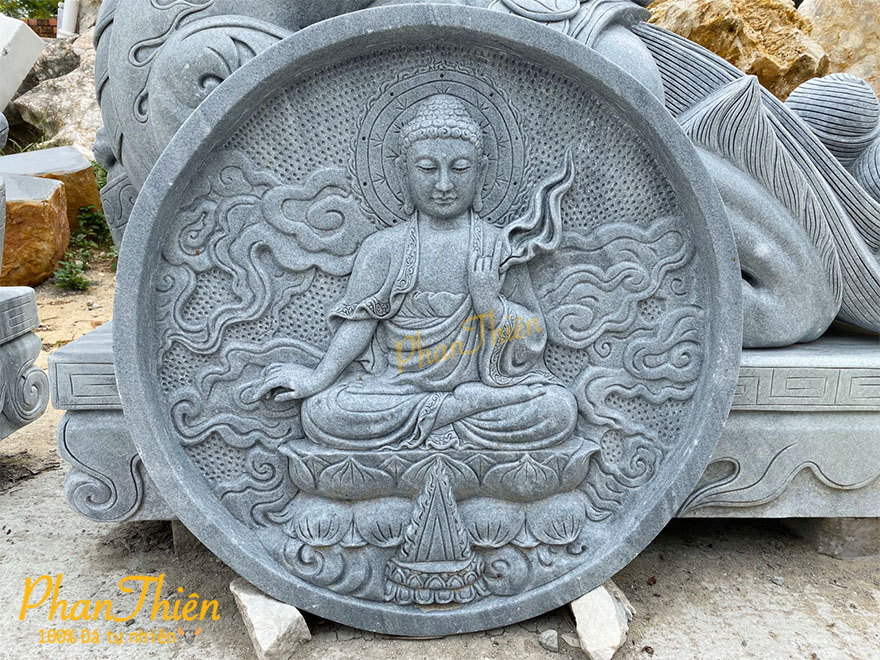 Tranh Tượng Thích Ca Đá Cẩm Thạch Đen (TC-12)