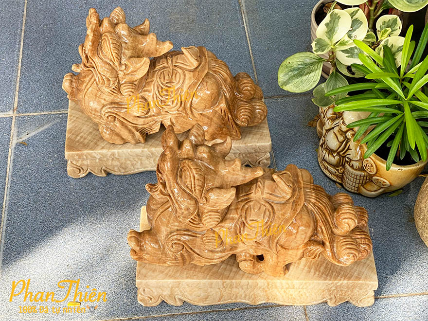 Tượng Tỳ Hưu Đá Vân Gỗ Tự Nhiên (TH-18)