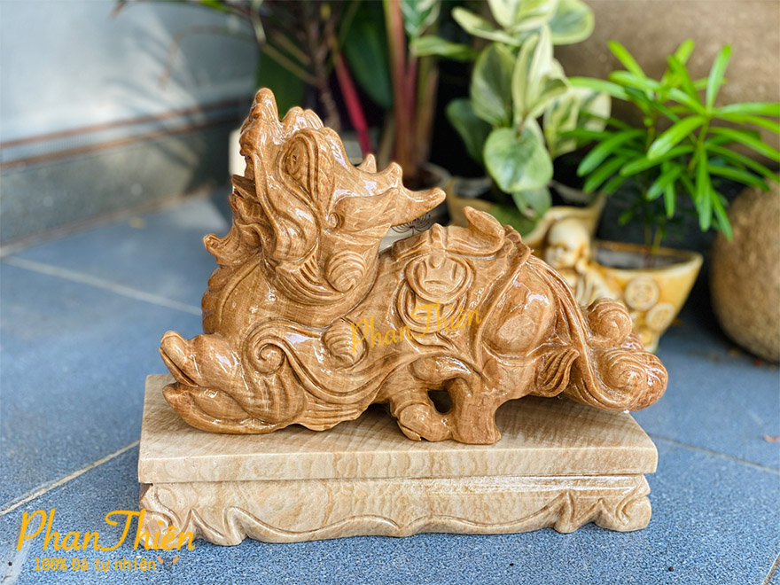Tượng Tỳ Hưu Đá Vân Gỗ Tự Nhiên (TH-18)