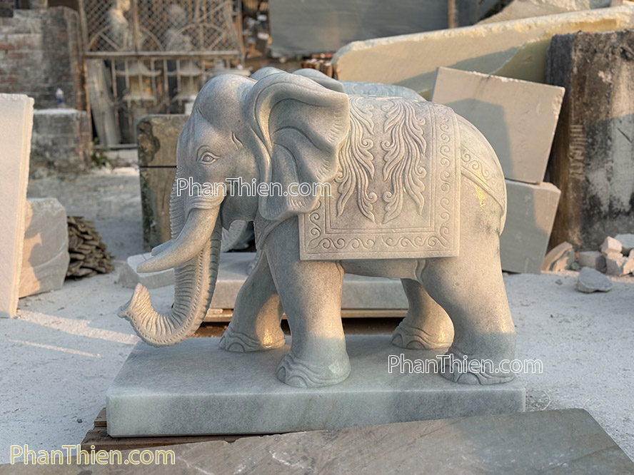 Tượng Voi bằng đá Cẩm thạch tự nhiên 103cm - VOI-101