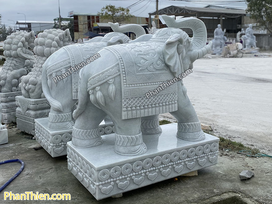 Tượng Voi đá Phong thuỷ (đá tự nhiên nguyên khối)