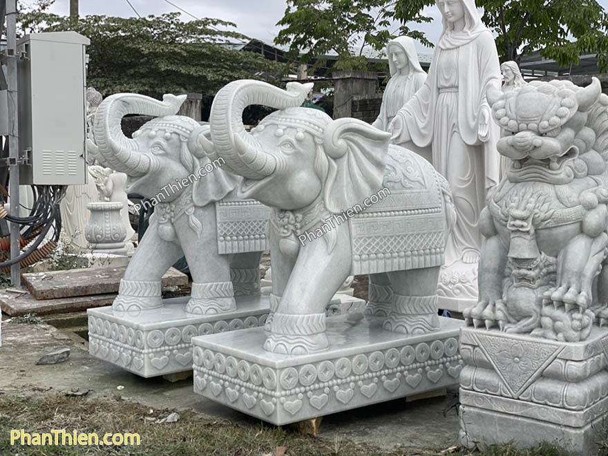 Tượng Voi đá Phong thuỷ (đá tự nhiên nguyên khối)